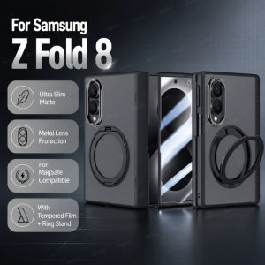 360° Rotating Magnetic Stand Hinge Shockproof Phone Case for Samsung Galaxy Z Fold 8 Ultra 7 for Magsafe Wireless Charging Cover