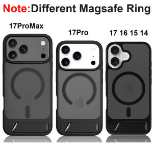 สำหรับ iPhone 17 Pro Max กรณีที่มีขาตั้ง [ใช้ได้กับ Magsafe] บางเฉียบโปร่งแสงแข็งป้องกันเคสโทรศัพท์กันกระแทกสำหรับ iPhone 17 Pro.Air1716 Pro Max16E15Plus14 Pro1312
