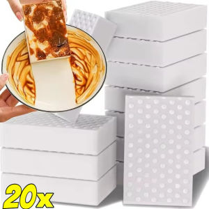 20Pcs Melamine Resin Dishwashing Sponge Double-Sided Cleaning Sponges Kitchen Pan Pot Dish Absorbent Cleaning Brushes Scouring Pads