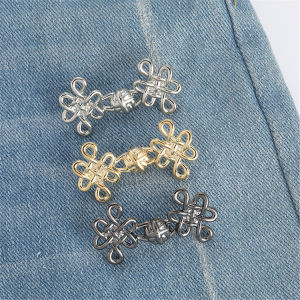 Beautiful Chinese Knot Adjustable Tightener Waist Buckle for JeansNo Sewing Required Metal Button Adjuster for Pants and Skirts