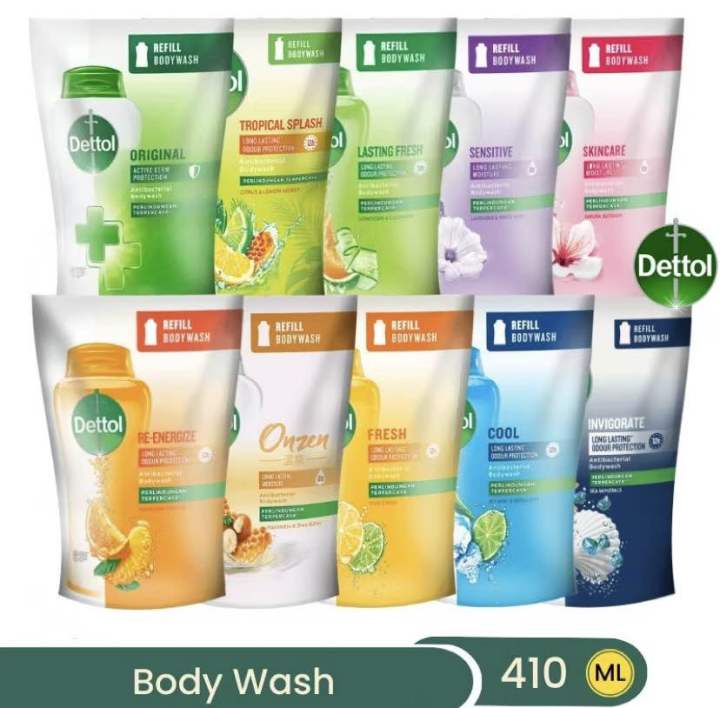 Dettol Body Wash 410ml Sabun Mandi Cair Anti Bakteri BodyWash Reffil (Random)