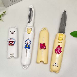 Cute Two-In-One Fruit And Vegetable Peeler Sharp Knife for Home Use Multi-Functional Kitchen Tool Cartoon Design Skin Scraper