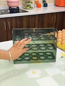30 Grid Egg Tray Three Layer Egg Storage Box Organizer Rack Container Automatic Flip Transparent