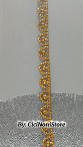 Diamond variasi jahit aplikasi renteng gold silver bulat per 50 cm