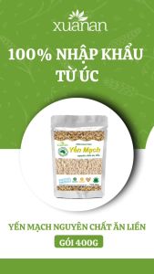 Combo 10 Túi Yến Mạch Nguyên Chất Ăn Liền Xuân An [ko đường] Túi 400G