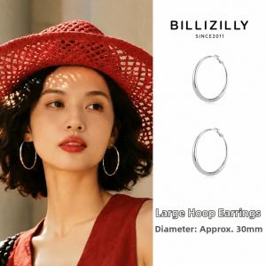 BILLI ZILLY | Stylish Lightweight Silver Hoop Earrings