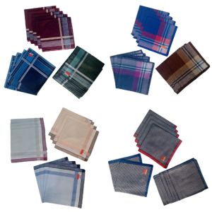 12pcs and 6pcs Cannon Handkerchief Cotton Panyo For Mens and Womens Plain white Checkered White with Striped