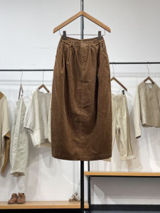 Swanka Fall and Winter New Product Japanese Style Artistic Style Minimalist Fashion Elastic Waist All-Matching Corduroy Bud Skirt Women