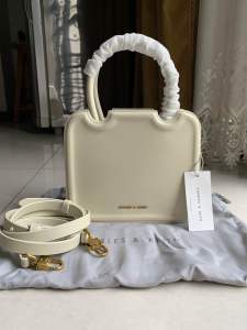C&K Charles&Keith AUTHENTIC ORIGINAL with dust bag leather Perline Sculptural Top Handle Bag for women NO BOX