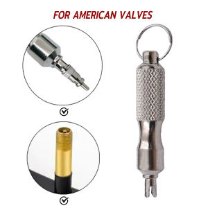 Biblio【Ready in Stock】 Tire Valve Core Screwdriver for Car Tyre Valve Core Remover Tool Tire Repair Keychain Design