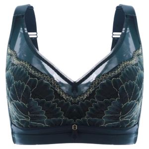 Adjustable Full Cup Bra Womens Summer Thin Style Large Size Slimming Anti-Sagging Underwear Cotton Lace Edge Soft Steel Ring