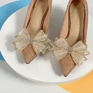 2PCS/Set Shoe Clip Hiasan Sepatu Diamond Pita Import Pita Diamond Serbaguna Per Aksesori Hiasan Tas Dekorasi Gesper Sepatu