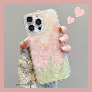 Spring Beauty Ins Shell Pattern Tulip  15Promax Phone Case New 16Promax  12 Niche 14 Super Cute Unique 11 Simple pro