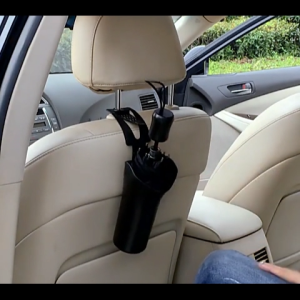 Multi-function Car Umbrella Holder Storage Box Backseat Garbage Cans Headrest hanging Organizer - Black