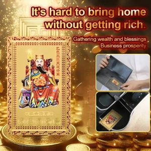 Tai Sui Copper Card Amulet Chinese Feng Shui Protection Ornaments Good Luck Attracting Wealth Amulet