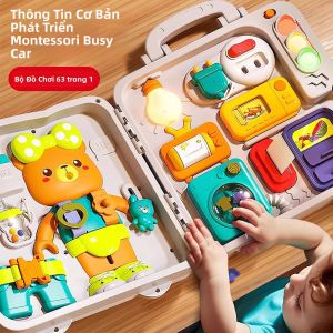 Đồ Chơi Bảng Bận Rộn Giác Quan Cho Bé Montessori Có Nhạc & Đèn Chuyển Đổi Hoạt Động Chơi Giáo Dục Sớm Đa Chức Năng Cho Trẻ Em 0-6Y