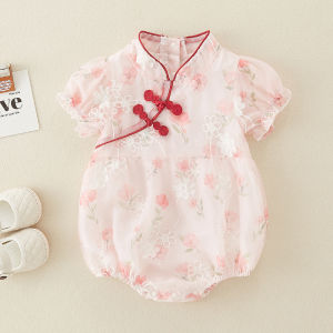 Clothes for Babies Summer Newborn Onesie Baby Girl Jumpsuit First Month Old 100 Days Old Thin National Style Romper Summer