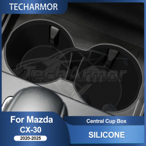 For Mazda CX-30 2020 2021 2022 2023 2024 2025 CX30 CX 30 Center Console Cup Holder Insert Silicone with Storage Auto Parts