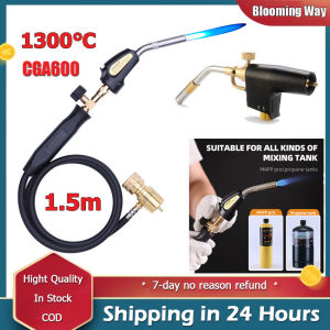 🚚 บริการจัดส่งในพื้นท้อง🚚หัวจุดแก๊ส MAPP Potuem เชิงเทียนโพรเพนไฟเชื่อมหัวจุดแก๊สแก๊สโพรเพนที่มีท่อ1.5เมตรทริกเกอร์จุดติดด้วยตัวเองเป่าท่อประปาพร้อมปุ่มควบคุมเปลวไฟที่สามารถปรับได้สำหรับการบัดกรีเชื่อมความร้อน