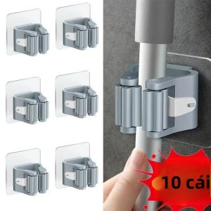 Giá Đỡ Cây Lau Nhà Tự Dính Giá Để Chổi Gắn Tường Móc Đa Năng Cho Nhà Bếp & Phòng Tắm Giá Đỡ Chổi Quét