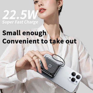 CCC 20000mAh Mini Portable PowerBank Power Bank PD 22.5W Fast Charge 2 Cables for iPhone Samsung