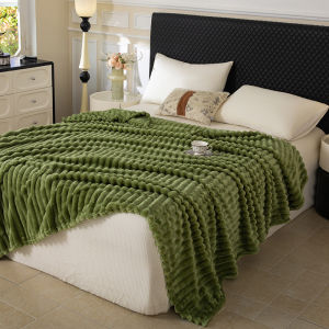 1PC Light luxury solid color multi-functional fleece blanket for winter warmth fleece bedroom and living room blanket