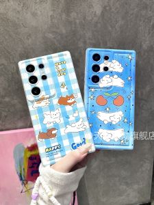 Cute Full Cover Soft Shell Phone Case for Samsung S25 Ultra S23U Note20 S25 Edge S22A54A55 S21FE Protective Cover with Anti-Fall