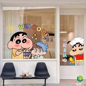 Cartoon Stickers Childrens Room Decorative Wall Decals Hide-Upside down Sign Clothing Shop Static Cling PVC Material