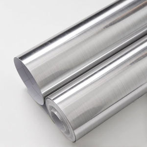 Stainless Brushed Silver PVC Removable Wallpaper-Decor Film Vinyl Waterproof Oil-proof Kitchen House Appliance Elevator Sticker