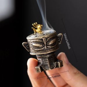 1PC Hợp Kim Nhỏ Gọn Lư Hương Khắc Hoa Văn Retro Trang Trí Nhà Bếp Để Bàn Kim Loại Lư Hương Để Sử Dụng Trong Nhà