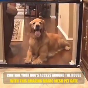 Pet Barrier Fence Portable Breathable Pet Isolated Mesh Dog Safety Fence for Stairs Indoor