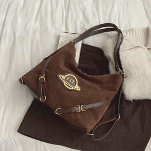 Retro Faux Leather Tote Bag Womens Large Capacity Autumn Winter Fashion Mat Finish Double Shoulder Bag Casual Pure Color