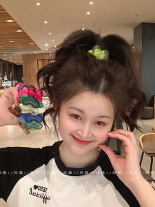 High Elasticity Striped Hair Ties for Children Non-Damaging Jelly Heart Shaped Hair Bands Sweet Style Hair Accessories