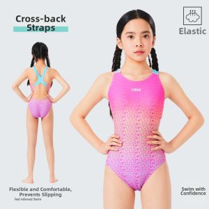 Đồ Bơi Cho Bé Gái Đào Tạo Thi Đua Chống Clo Cao Độ Co Dãn