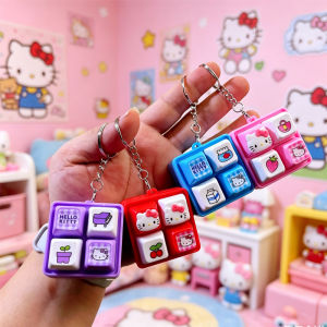 Bandai | Hello Kitty Four Grid Sound Light Clicker Keychain Kawaii /Cute Fidget Toy Stress Relief Toy Sensory Toy Squishy Party Gift