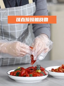 100pcs Disposable Gloves Food Cooking Cleaning Safety Hand Gloves 100PCS Disposable Plastic Glove Hygiene Restaurant Catering Home Glove Sarung Tangan Plastik 一次性手套