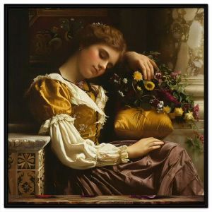 Tranh treo tường tranh dán tường chân dung cô gái đẹp cổ điển Châu Âu sơn dầu in canvas. CGI - 367