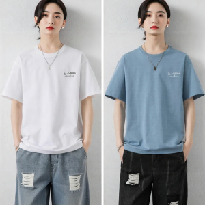 TUCANO | Mens Blue Pure Cotton Loose Fit Short Sleeve T-Shirt