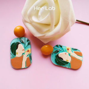 Her Lab Jewelry | ชุดต่างหูอะคริลิกเรซินต่างหูแบบโบฮีเมียนสำหรับผู้หญิงต่างหูห่วงน่ารักอะคริลิคการ์ตูนเกาหลีเข็มเงิน925อุปกรณ์ส่วนตัวของขวัญแต่งงานวันเกิด