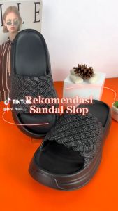 Sepatu Sandal Wedges Wanita Premium Slip On Kekinian Ringan Sandal Selop Jelly Karet