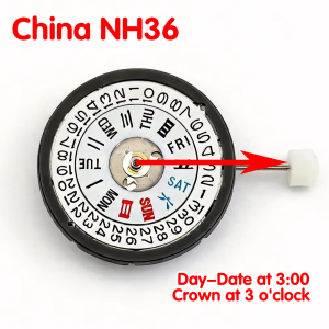 NH36 Automatic Movement High Accuracy 24 Jewels China NH36 Mechanical Movement 3.0H/3.8H/4.2H Window Replaces Japanese NH36