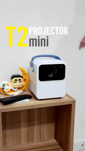 [2025 NEW] โปรเจคเตอร์ โปรเจคเตอร์มินิ T2 pro/MIni Projector Full HD ระบบ Android 9.0 เครื่องฉายหนัง โปรเจคเตอร์ดูหนังแบบมินิ มีลำโพง