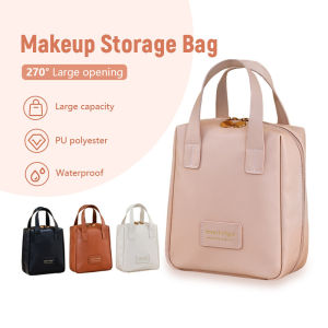 Travel Makeup Pouch Travel Toiletry Organizer Portable Zipper Cosmetic Bag Multiple Partitions Bags With Handle Women