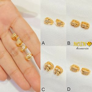 Anting Jepit Anak Permata Lapis Emas Aksesoris