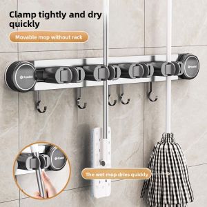 MONLEYTA | German Suction Mop Wall Clip Bathroom Door Back No Drilling Mop Cloth Storage Hook Rack Organizer MONLEYTA H0612102204