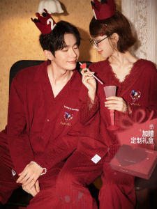 GONGDIE | Cotton Soft Mickey Red Couples Sleepwear