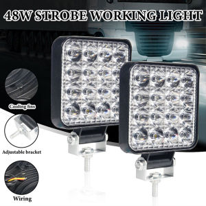 1pc 12V LED Mini Work Light 16SMD Spotlight DRL Driving Fog Lamp Auxiliary Headlight For Truck Car SUV ATV Off-Road White