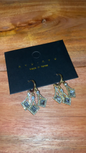 Twin Zircon Chandelier Earrings A370 | Korean Glam Look