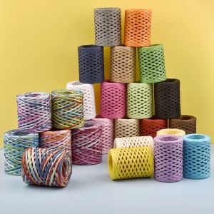 200M Natural Raffia Straw Yarn For Knitting Crocheting Paper Threads DIY Handmade Summer Sunhat Beach Bag