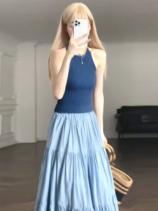 NANNI French Style Sleeveless Vest And High Waist Skirt Set Fashionable Half-length Skirts for Women Cotton Blend Springwear